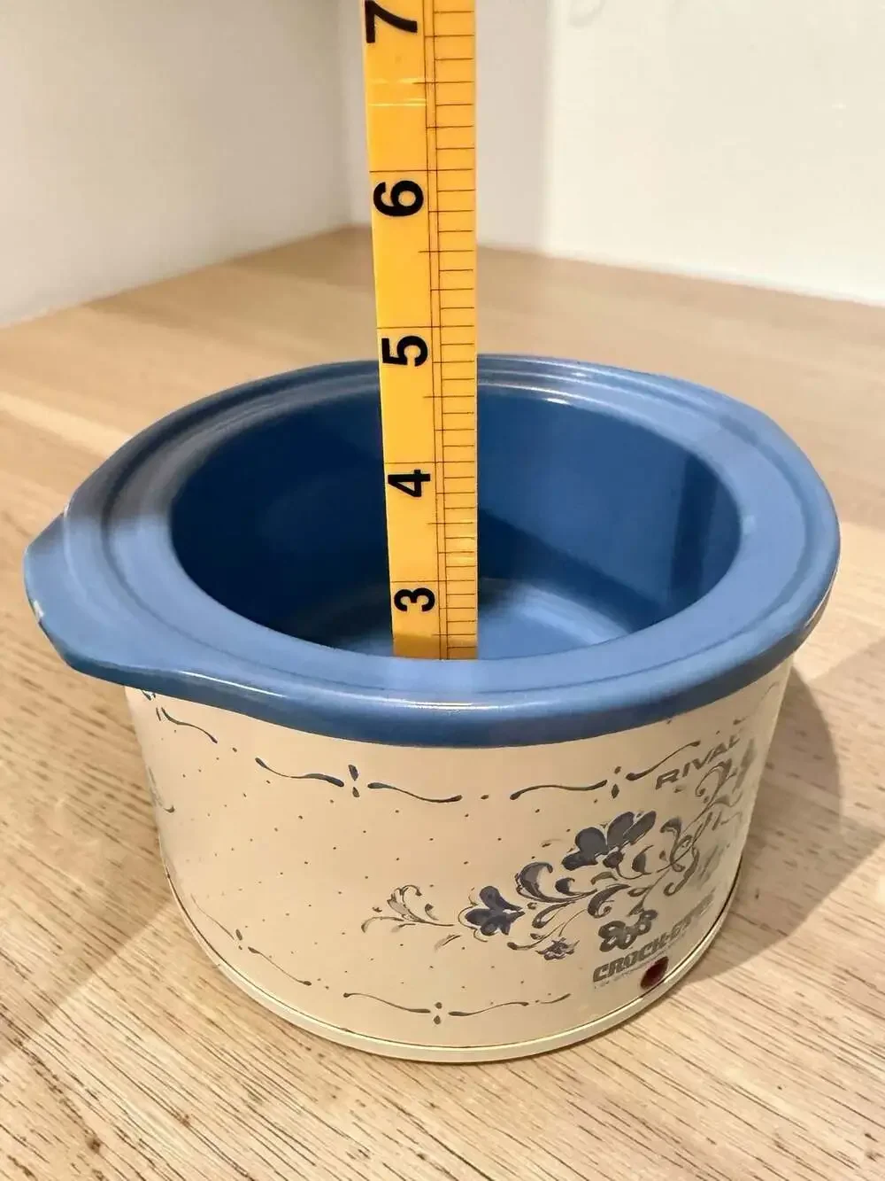 Rival Crock-Ette 1 Qt Stoneware Slow Cooker, Blue Floral Pattern